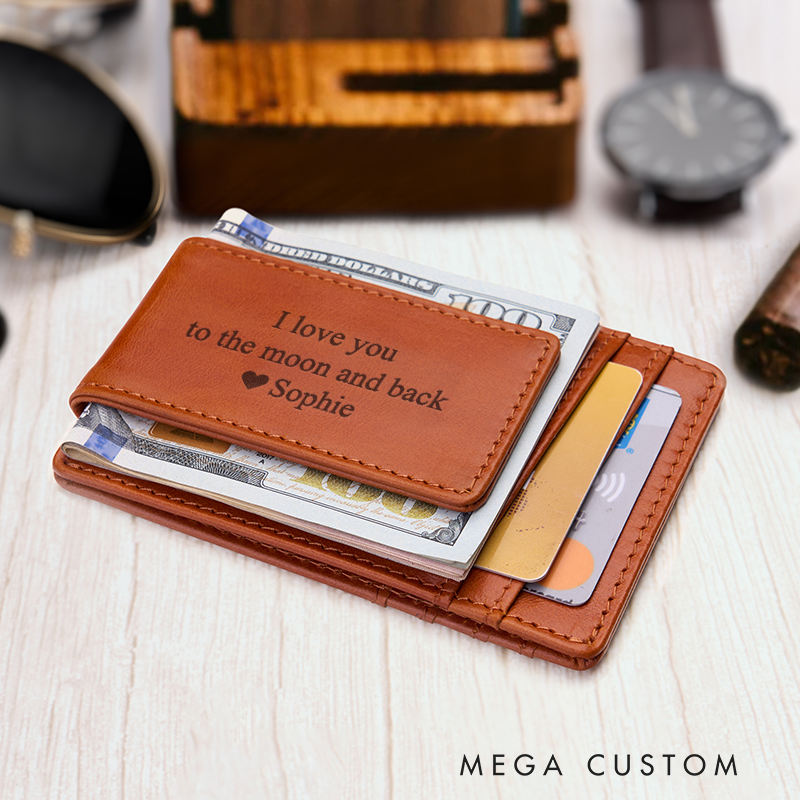 Personalized Leather Wallet Leather Card holder Engraved Mens Wallet Minimalist Wallet Slim Wallet ID Holder Anniversary Gift For Him Birthday Gifts for Boyfriend Dad Husband