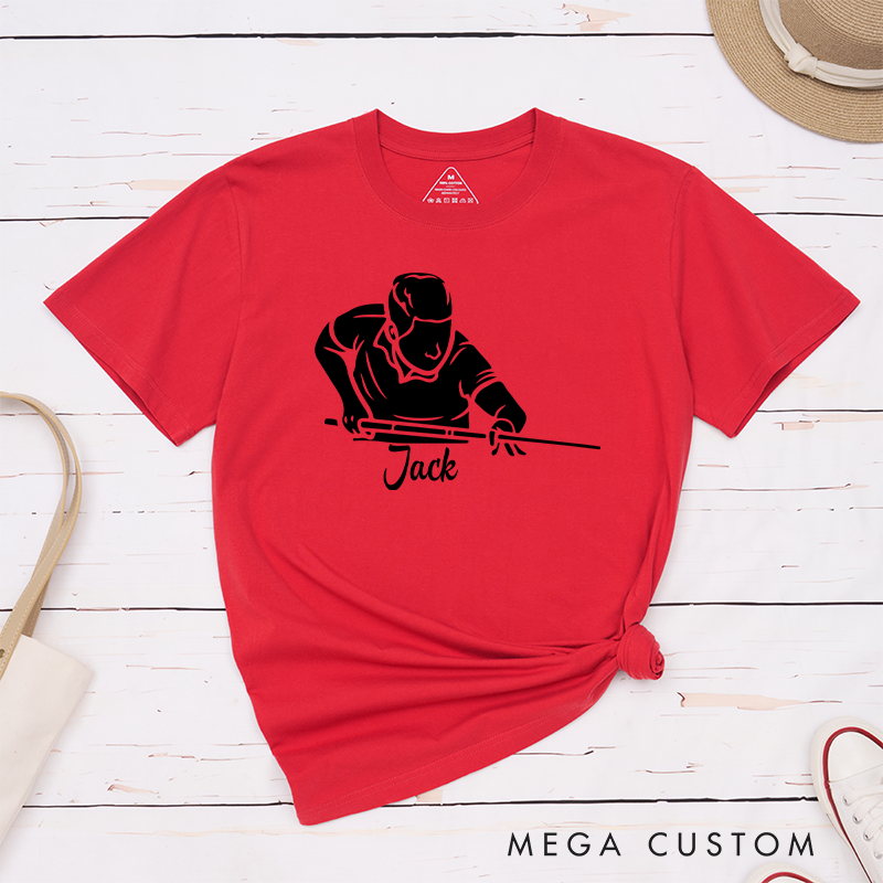 Personalized Billiards, Pool, and Snooker T-Shirts with Custom Your Name - Play with Precision and Style