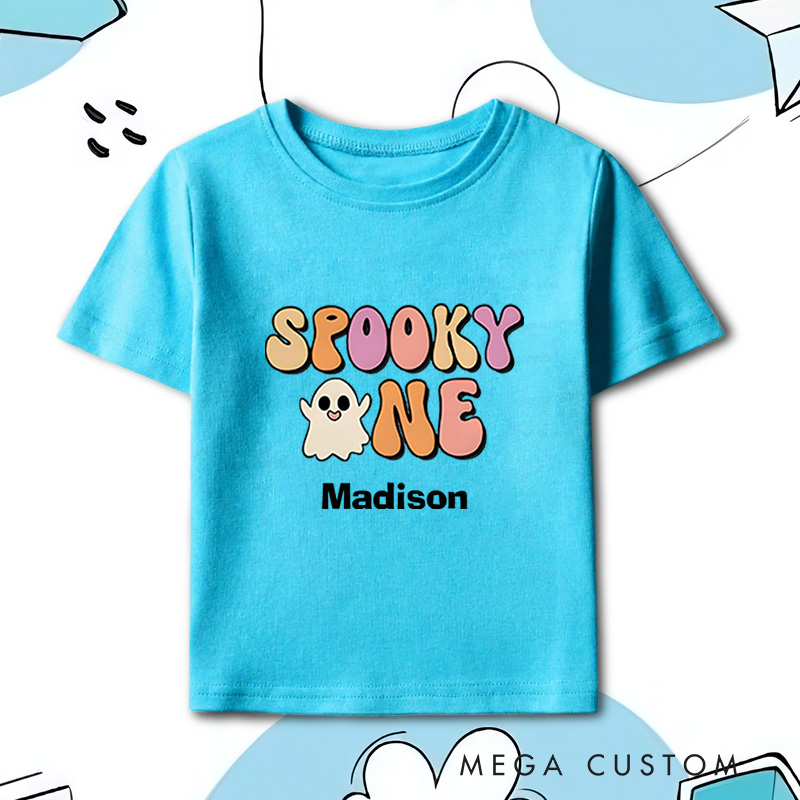 Personalized Spooky One Halloween Shirt for Kids Perfect for Celebrating First Halloween Memories and Seasonal Fun Kids T-Shirt