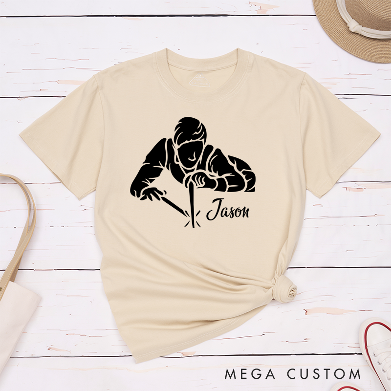 Personalized Billiards, Pool, and Snooker Game T-Shirts with Your Name and Winning Style