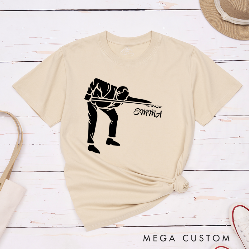 Personalized Billiards, Pool, and Snooker T-Shirts with Custom Your Name on Your Front