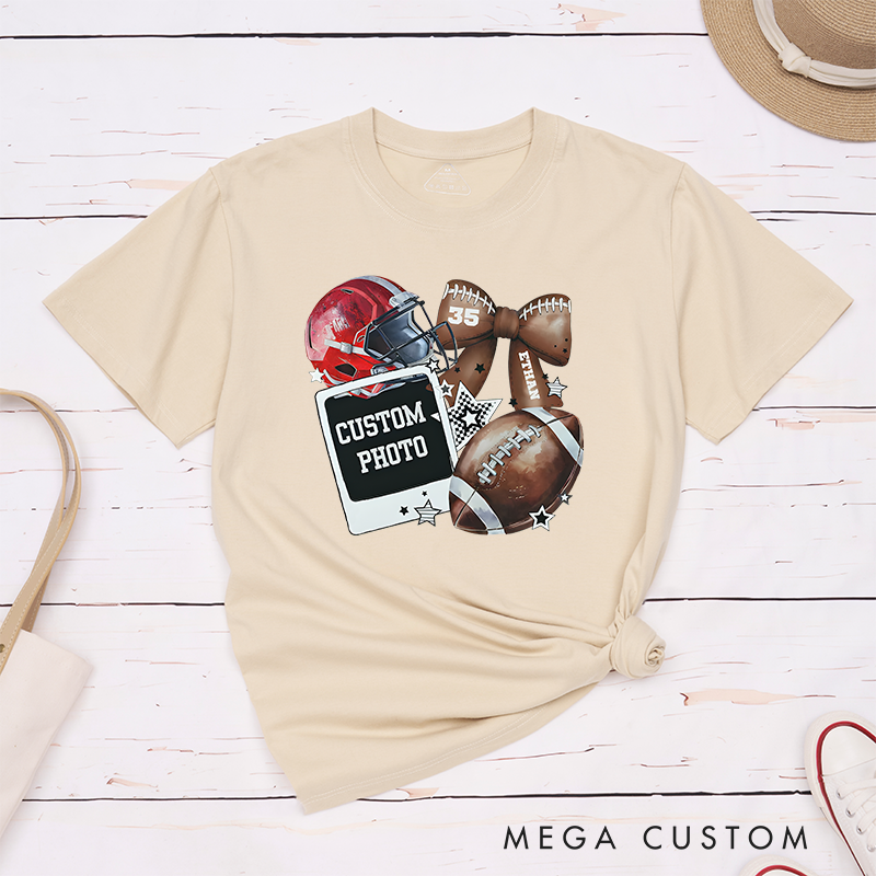 Personalized American Football and Rugby T-Shirts with Custom Team Name and Numbers-Love Those Friday Night Lights