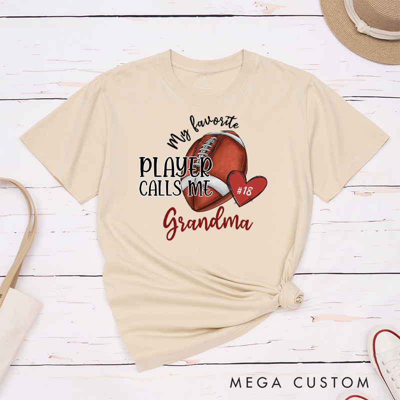 Personalized American Football and Rugby  "My Favorite Player" T-Shirts with Custom Number