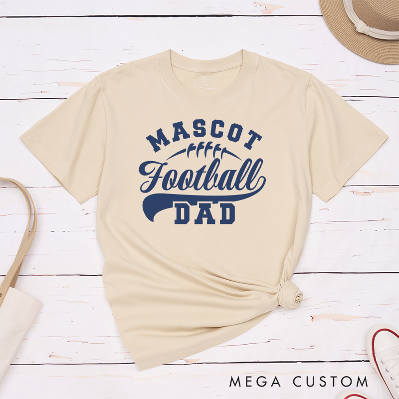 Personalized American Football Dad T-Shirts with Custom Team Name on the Front