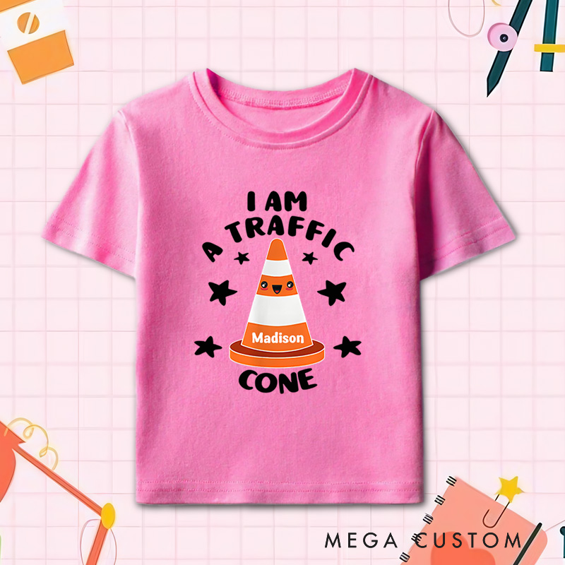 Personalized Traffic Cone Halloween Shirt for Kids Perfect for Adding a Fun and Unique Touch to Halloween Outfits Kids T-Shirt