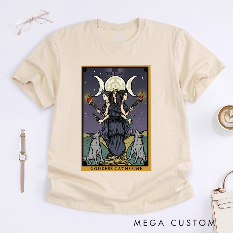 Personalized Tarot Lovers Classic T-Shirts Hecate Goddess Moon Tarot Classic T-Shirts Custom Mythology Witchcraft Gift