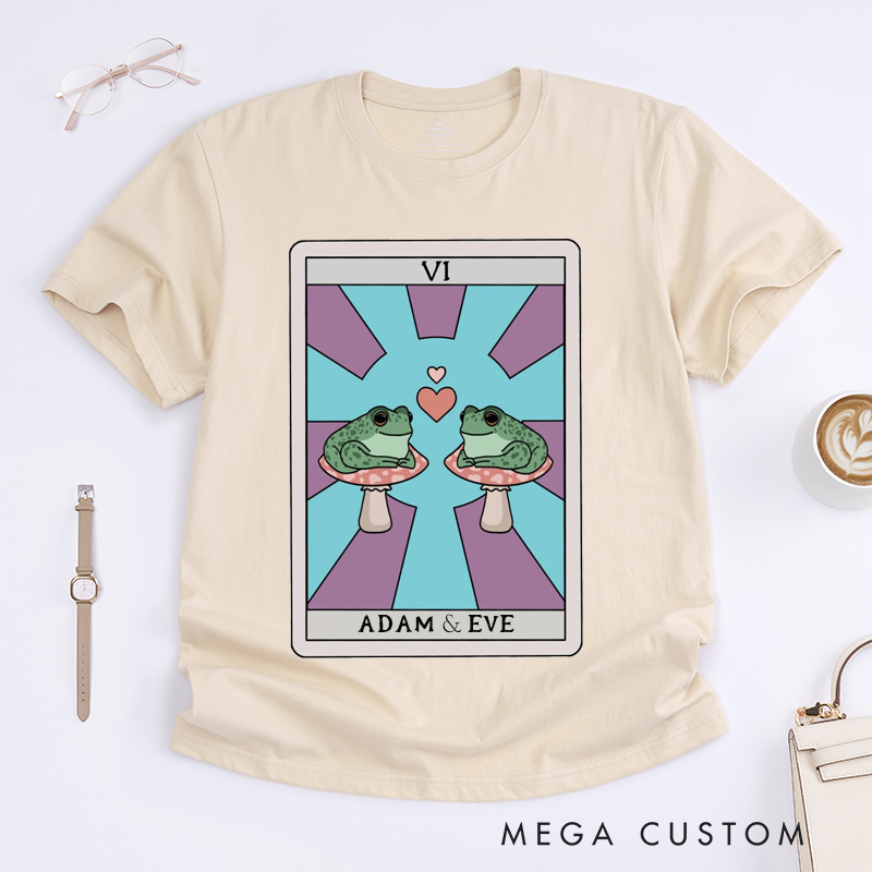 Personalized Tarot Lovers Classic T-Shirts Frog T-Shirt The Lovers Tarot Card Gift for Lovers