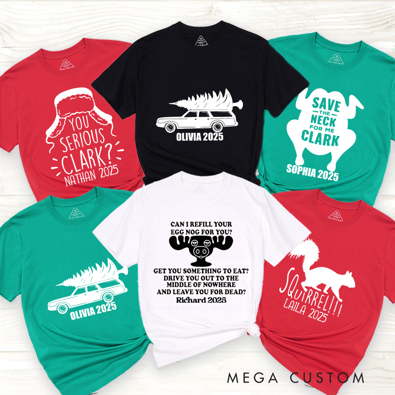 Personalized Classic Christmas Movie Inspired Funny Christmas Family Matching Classic T-Shirts Group Tshirts Movie Holiday Shirt
