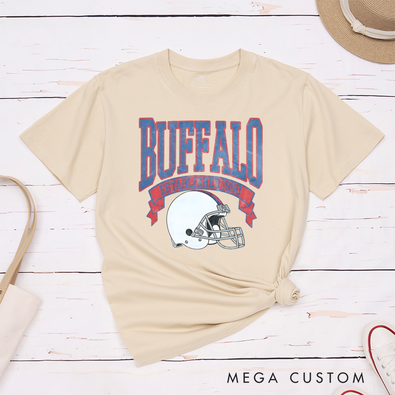 Personalized Buffalo Football Team T-Shirt with Custom Graphic Design