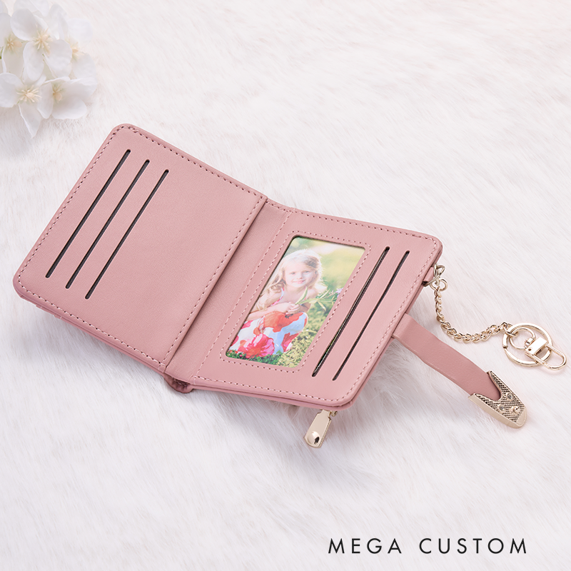 Personalized Leather Wallet for Girl Birth Flower Wallet for Her Purse Wallet Coin Pocket Wallet Cute wallet Unique Gift for Her Birthday Gifts