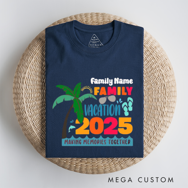 Personalized 2025 Family Vacation Matching Shirts for Making Memories Together at the Beach Classic T-shirt