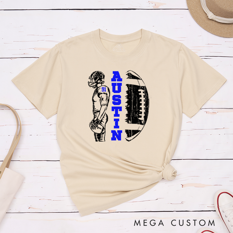 Personalized American Football T-Shirts Customized with Your Name and Number