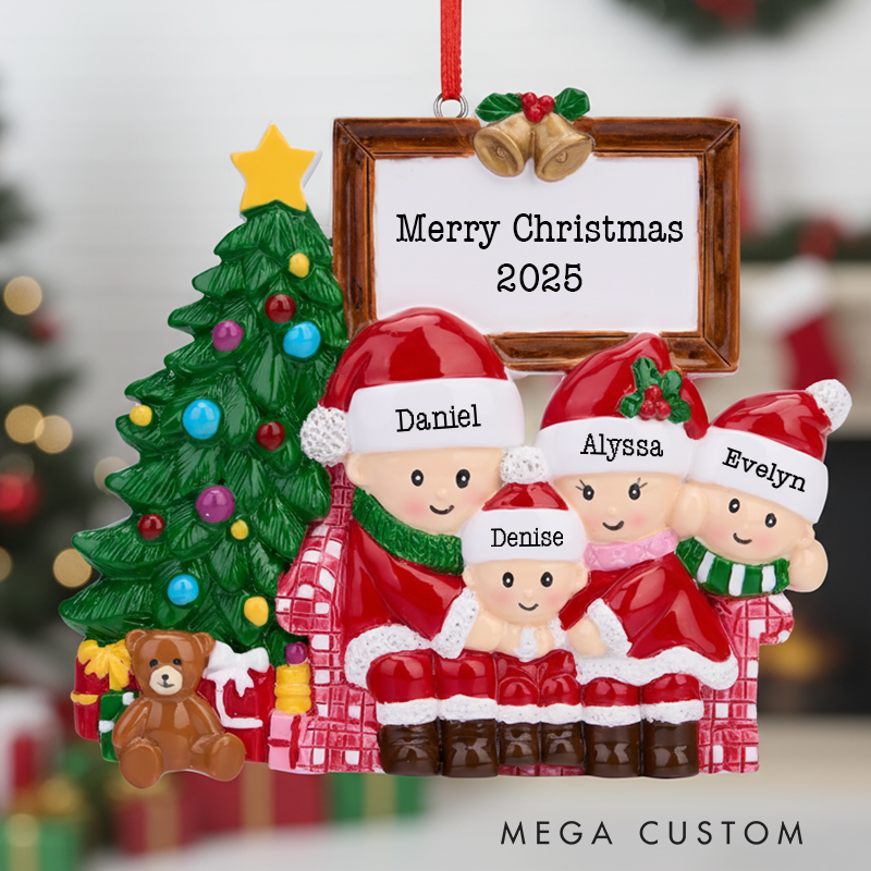 Personalized 2025 Christmas Ornament with Family Member Name Family Ornament Family of 3 4 5 Ornament Christmas Keepsake