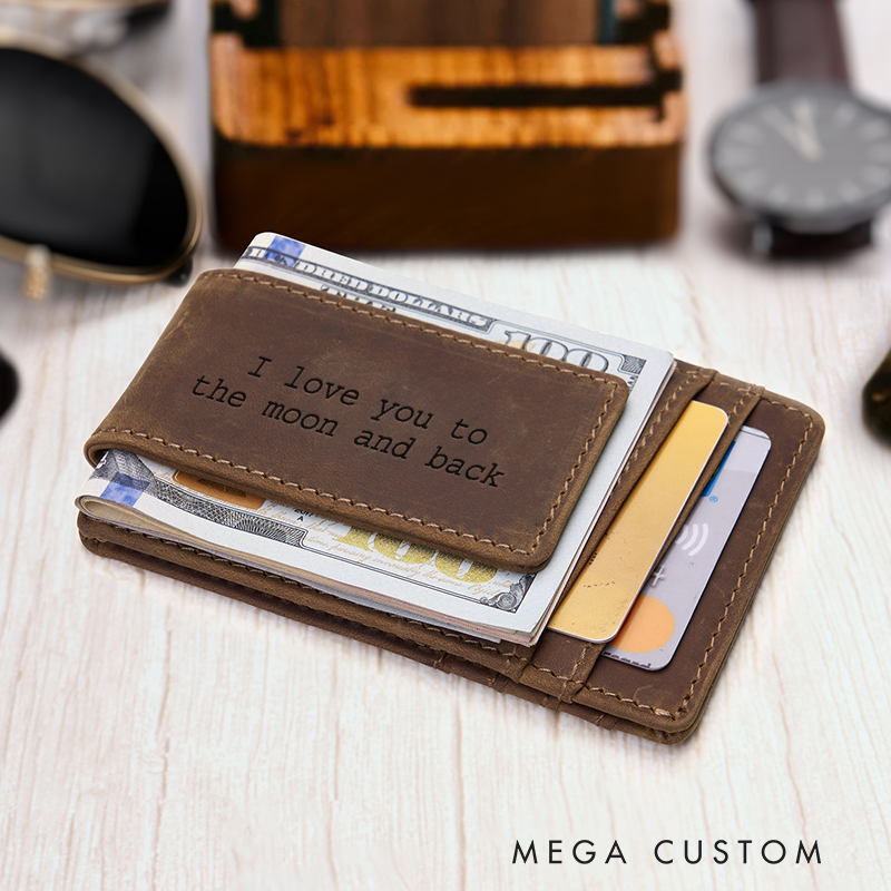 Personalized Leather Wallet Leather Card holder Engraved Mens Wallet Minimalist Wallet Slim Wallet ID Holder Anniversary Gift For Him Birthday Gifts for Boyfriend Dad Husband