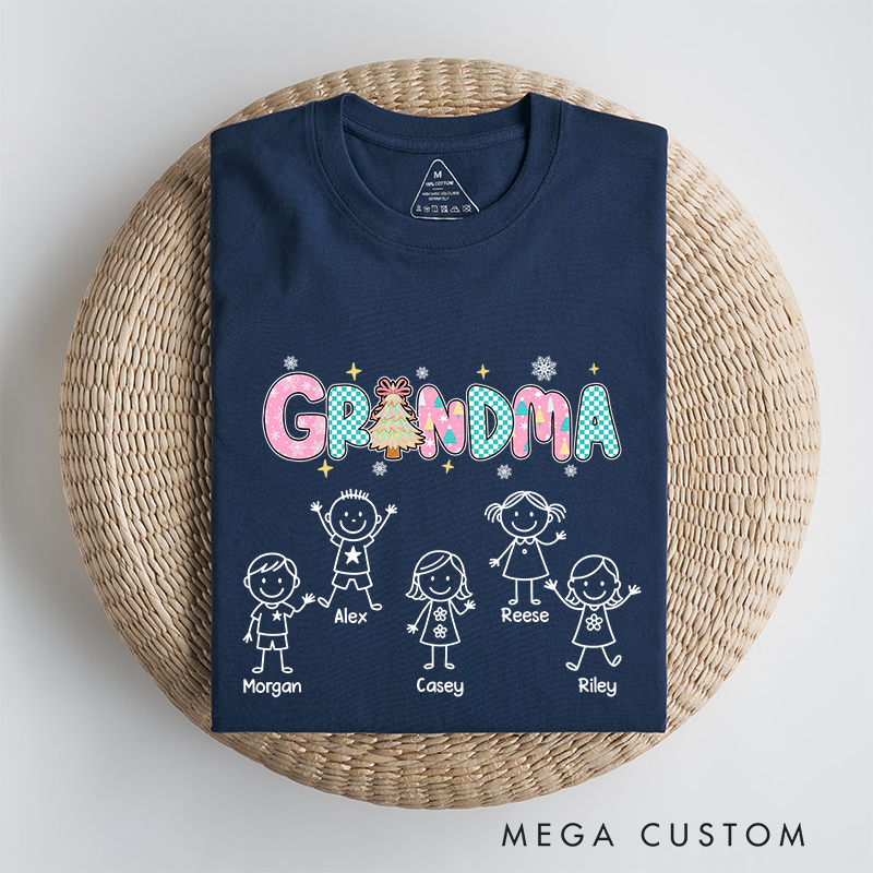 Personalized Grandma Sweethearts Classic T-Shirt Christmas Gift for Mom Grandma