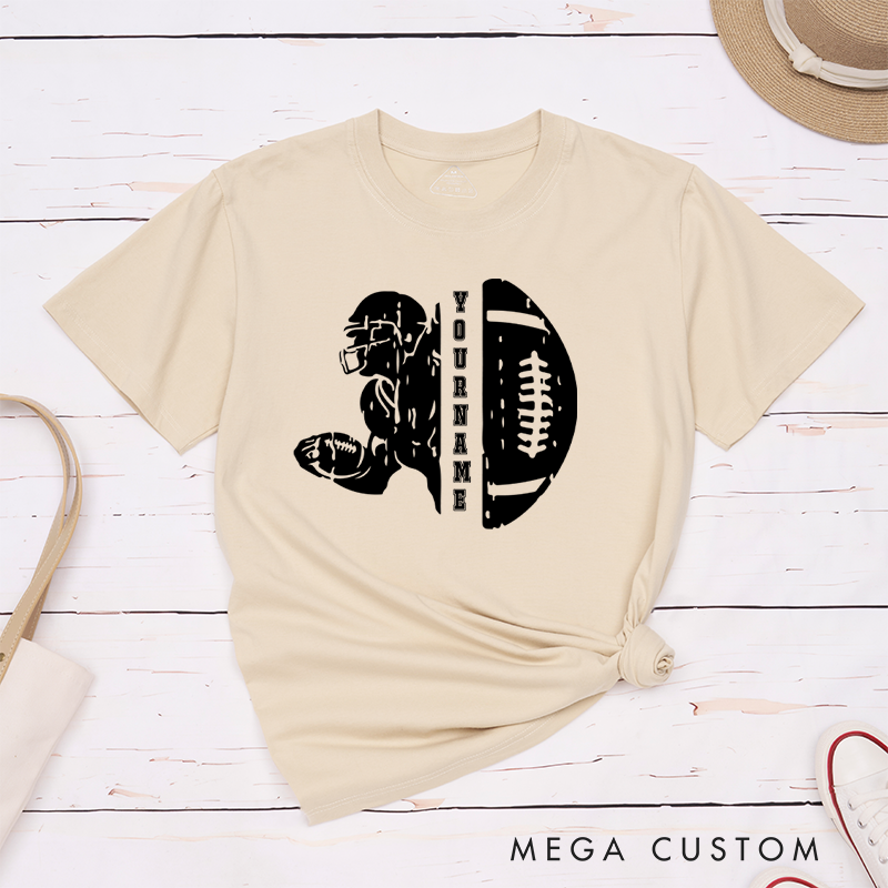 Personalized American Football T-Shirts Featuring Custom Name for Fans