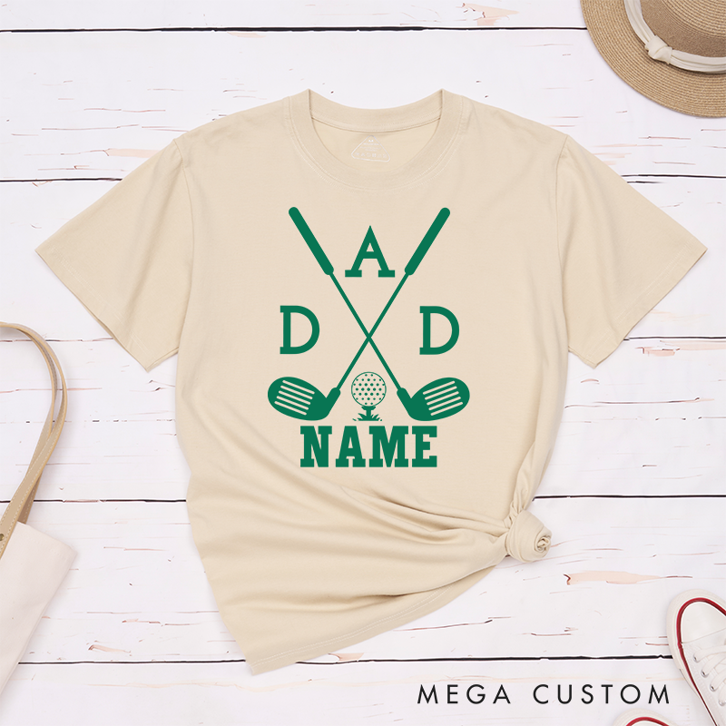 Personalized Dad Golf T-Shirt with Custom Name, Unique Gift for Golf Lovers, Custom Golf Shirt for Fathers