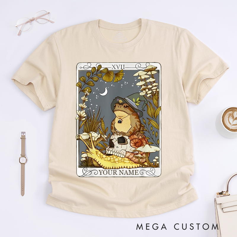 Personalized Tarot Lovers Classic T-Shirts The Frog Tarot Card Unisex T-Shirt Frog Lover Gift Cute Boho Frog T-Shirts