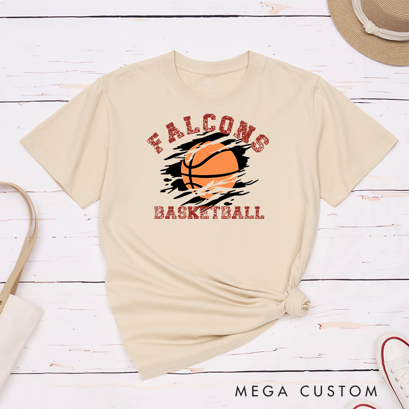 Personalized Basketball T-Shirt with Custom Team Name Player Number and Bold Graphic Design