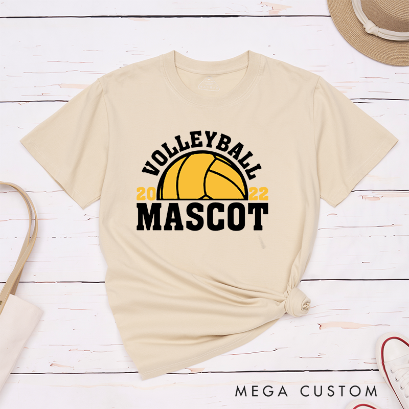 Personalized Volleyball T-Shirts Featuring Mascot Name and Years - Custom Team Spirit Tee