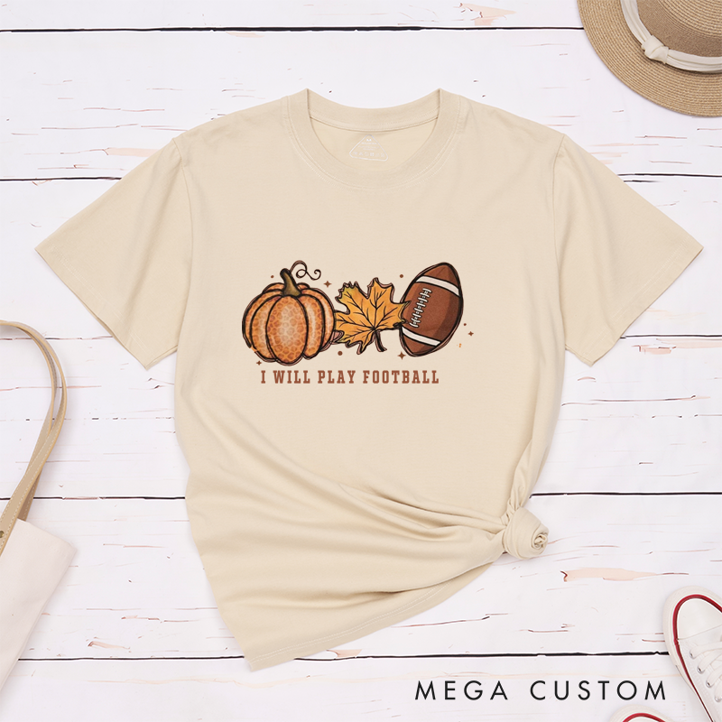 Personalized American Football and Rugby Autumn Game Day T-Shirts with Featuring Custom Number-Fall, Football, and Fun