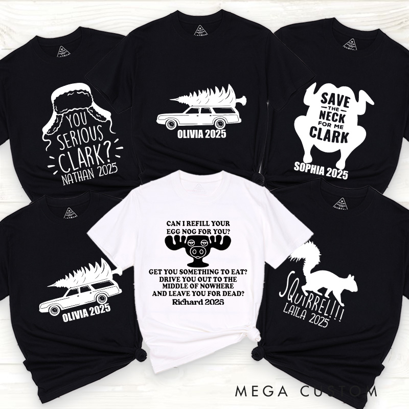 Personalized Classic Christmas Movie Inspired Funny Christmas Family Matching Classic T-Shirts Group Tshirts Movie Holiday Shirt