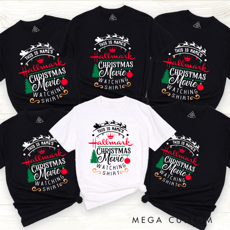 Personalized Classic Christmas Movie Inspired Movie Watching Christmas Family Matching Classic T-Shirts Group Tshirts Movie Holiday Shirt
