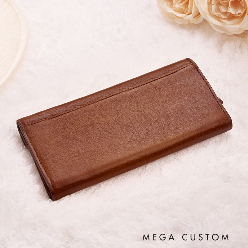 [Copy]Personalized Leather Wallet for Women Engraved Leather Wallet with Name Women Slim Wallet Clutch Purse Unique Gift for Her Birthday Gifts