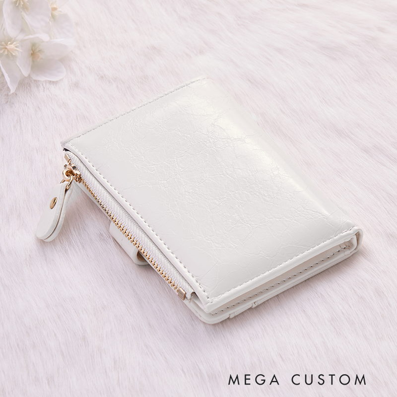 Personalized Leather Wallet for Girl Birth Flower Wallet for Her Purse Wallet Minimalist Wallet Cute wallet Unique Gift for Her Birthday Gifts