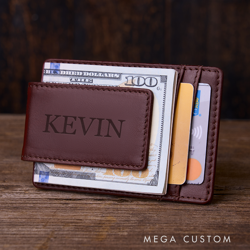 Personalized Leather Wallet Leather Card holder Engraved Mens Wallet Minimalist Wallet Slim Wallet ID Holder Anniversary Gift For Him Birthday Gifts for Boyfriend Dad Husband