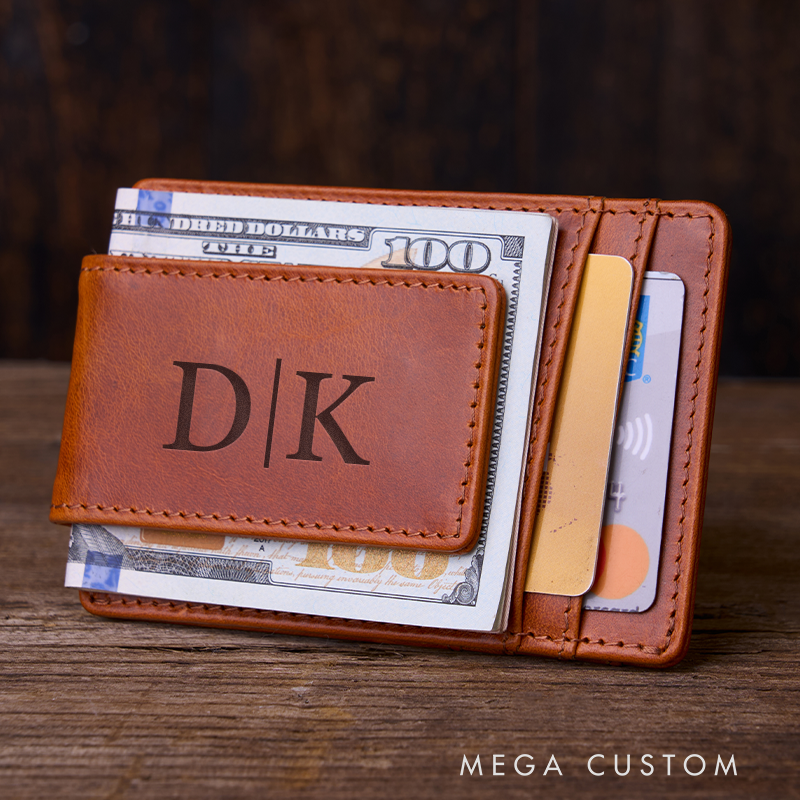 Personalized Leather Wallet Leather Card holder Engraved Mens Wallet Minimalist Wallet Slim Wallet ID Holder Anniversary Gift For Him Birthday Gifts for Boyfriend Dad Husband