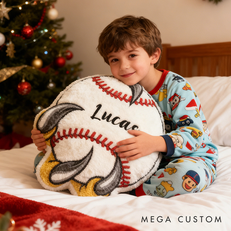 Personalized Baseball Pillow with Fierce Claw Design and Custom Name for Sports Lovers and Kids