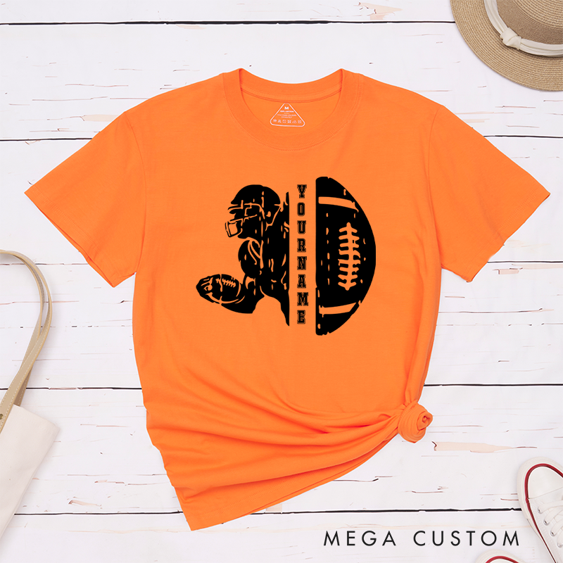 Personalized American Football T-Shirts Featuring Custom Name for Fans