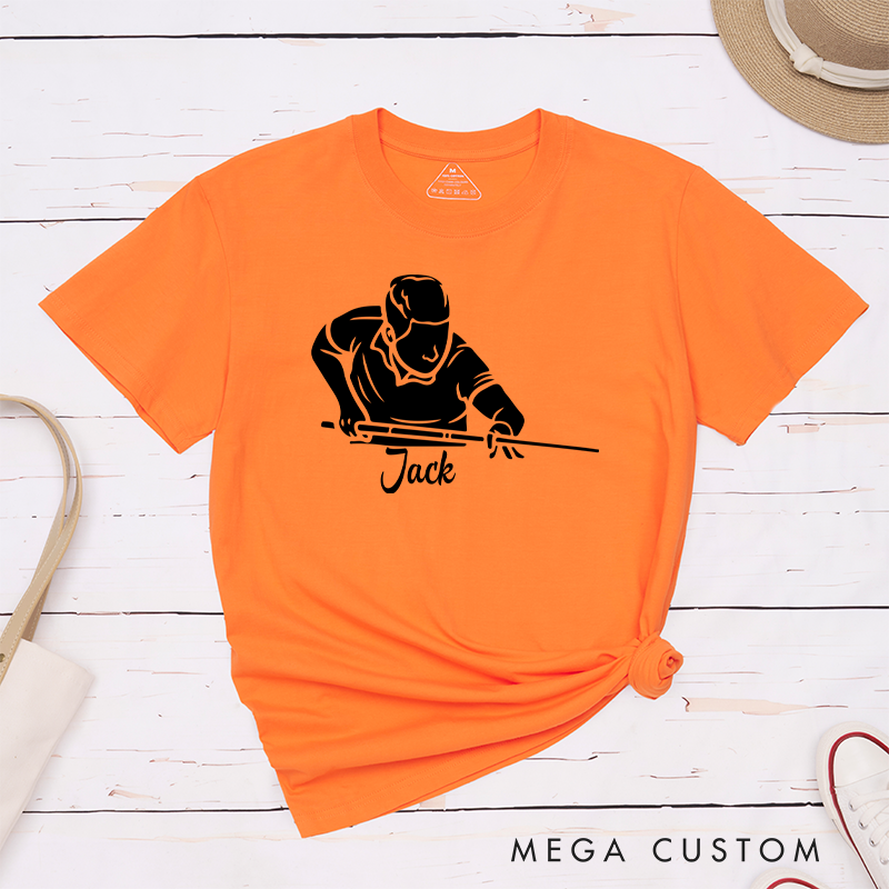 Personalized Billiards, Pool, and Snooker T-Shirts with Custom Your Name - Play with Precision and Style