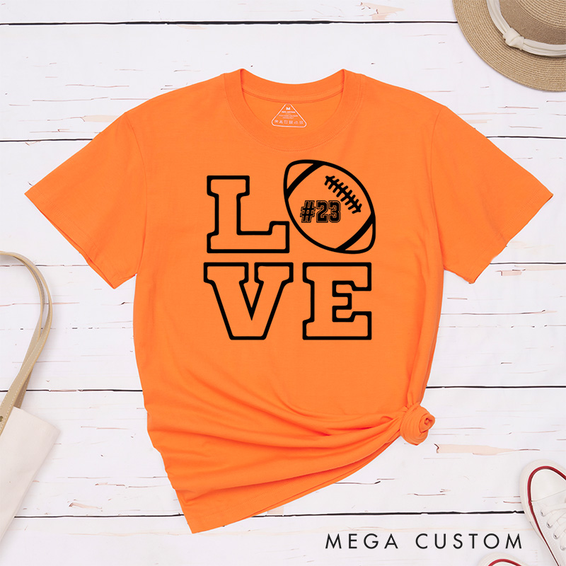 Personalized American Football and Rugby T-Shirts Featuring Custom Number for True Fans