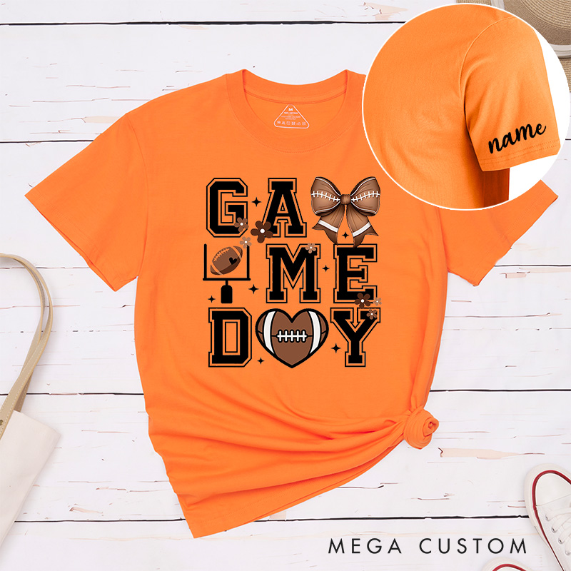 Personalized American Football and Rugby Game Day T-Shirts with Featuring Custom Name for Game Day Glam