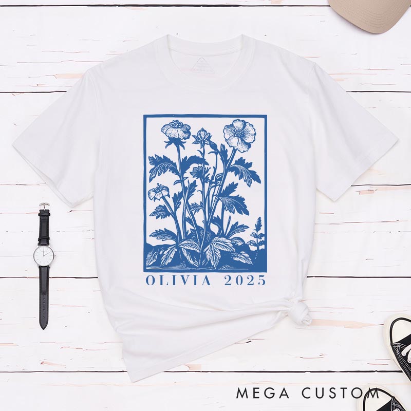 Personalized Vintage Wildflowers Graphic Artist Classic T-Shirts Retro Vintage Graphic Tshirt Art Lover Illustration Shirt