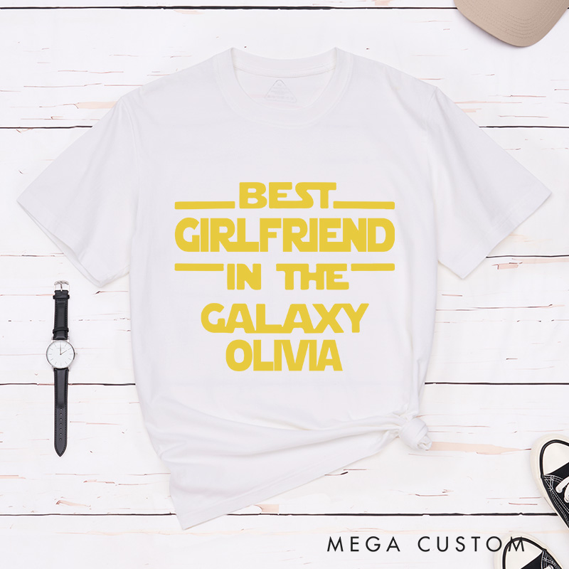 Personalized Best Couple in the Galaxy Matching Classic T-Shirts Honeymoon Shirt for Movie Lovers Valentines Day Just Married Shirt