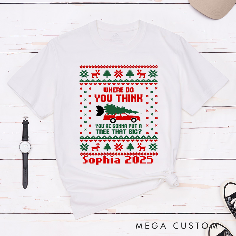 Personalized Bend Over Funny Matching Classic T-Shirts Christmas Vacation Shirt for Movie Lovers Holiday Christmas Gifts