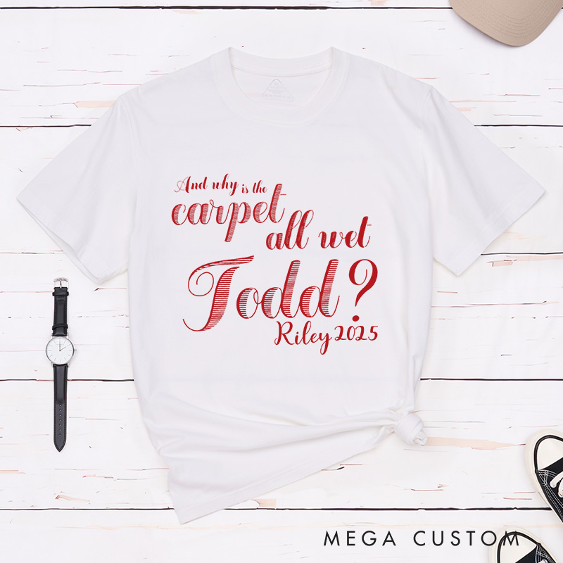 Personalized Wet Carpet Funny Matching Classic T-Shirts Christmas Vacation Shirt for Movie Lovers Holiday Christmas Gifts