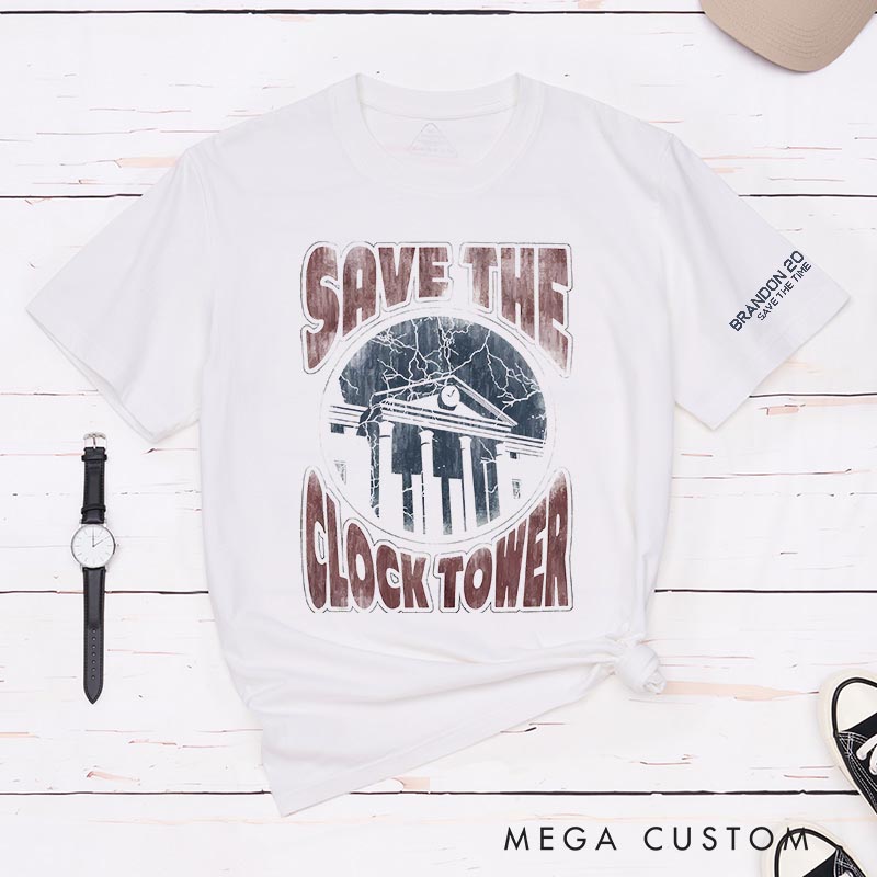 Personalized Save the Clock Town Classic T-Shirts Future Fiction Movie Tshirt Geek Nerdy Movie Shirt