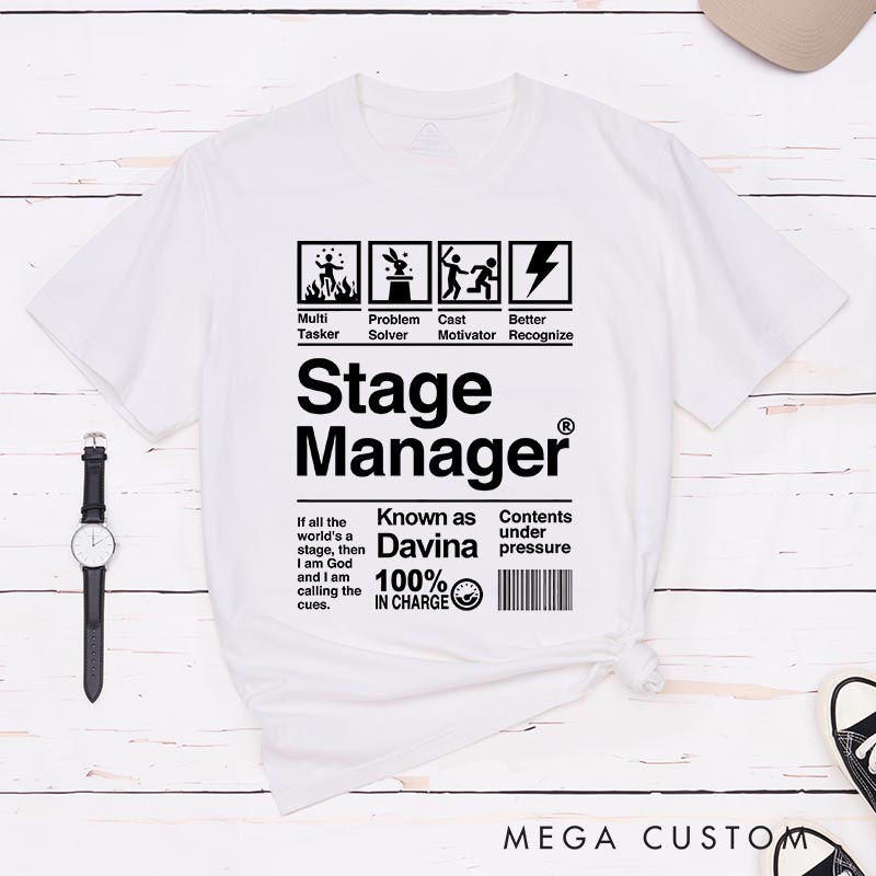 Personalized Stage Manager Classic T-Shirts for Stage Crew Thespian Musical Lover Tshirt Musical Fan