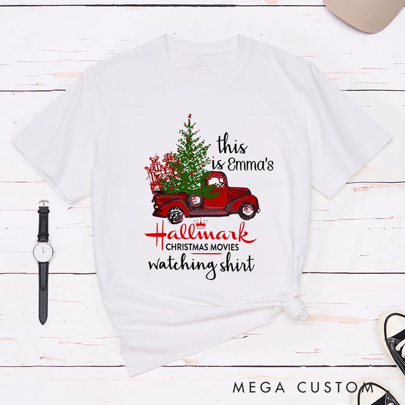 Personalized Christmas Movie Watching Shirt Movie Classic T-Shirts Vintage Holiday Movies Tshirt Family Movie Shirt