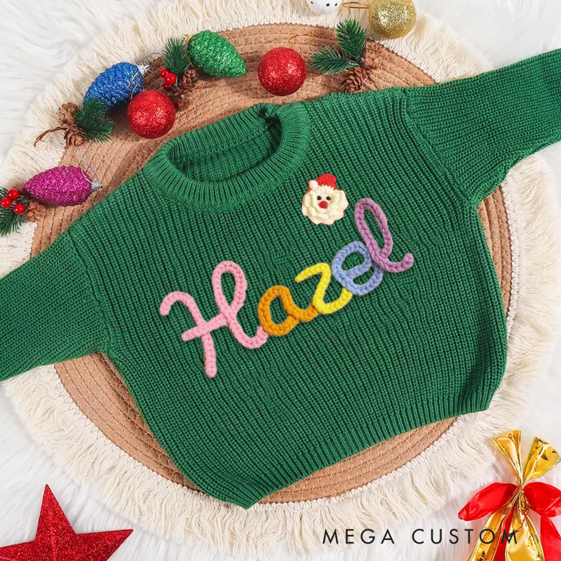 Personalized Christmas Embroidered Name Sweater Gifts for Girls Boys Christmas Gifts