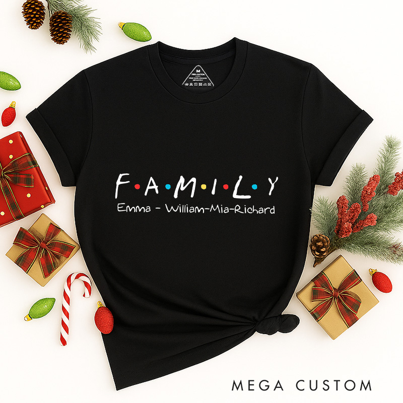 Personalized Classic TV Show Inspired Christmas Family Matching Classic T-Shirts Group Tshirts Movie Holiday Shirt