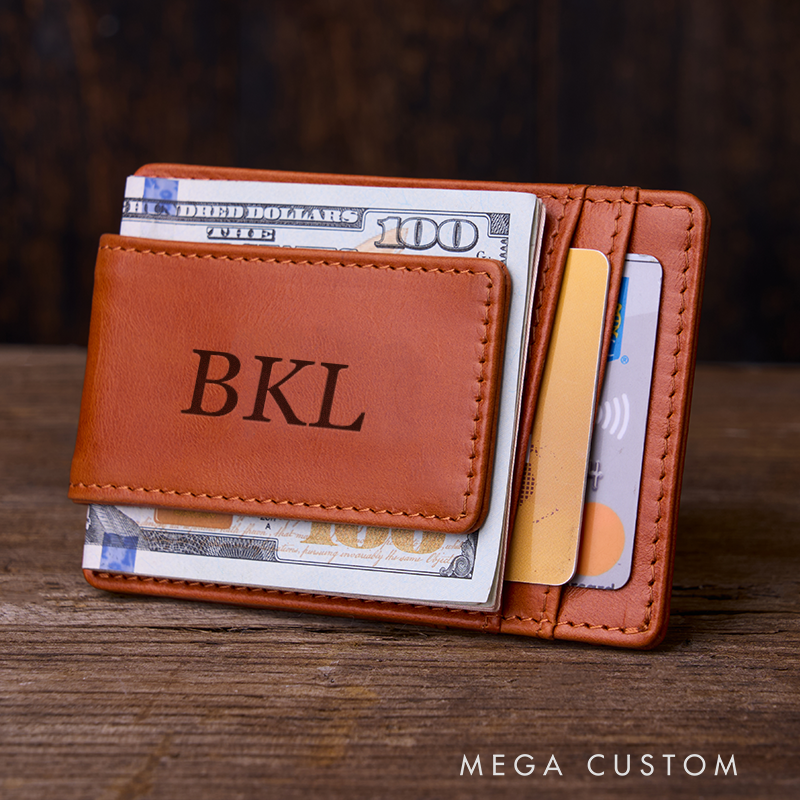 Personalized Leather Wallet Leather Card holder Engraved Mens Wallet Minimalist Wallet Slim Wallet ID Holder Anniversary Gift For Him Birthday Gifts for Boyfriend Dad Husband
