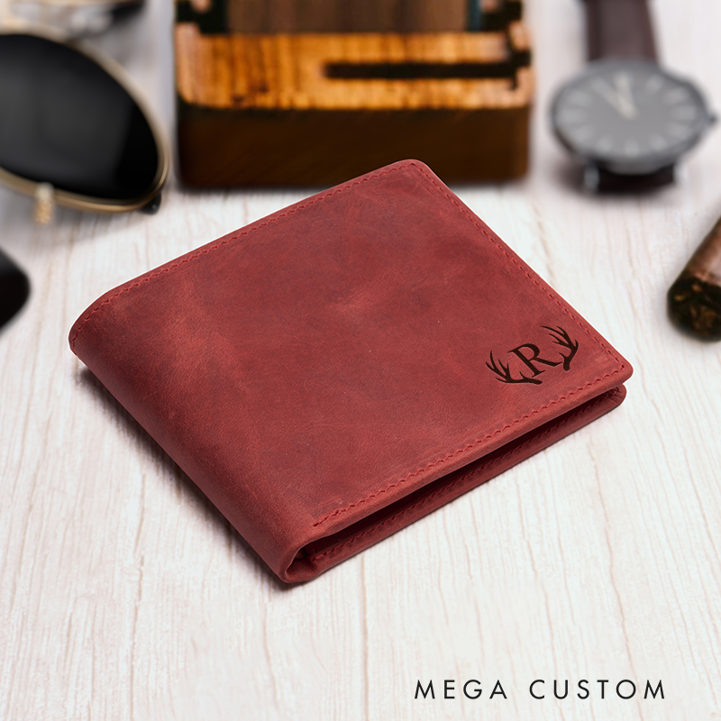 Personalized Leather Wallet Men's Wallet Custom Wallet for him Engraved Wallets with Name Minimalist Wallet Leather Gift For Him Gift for Husband Boyfriend Father