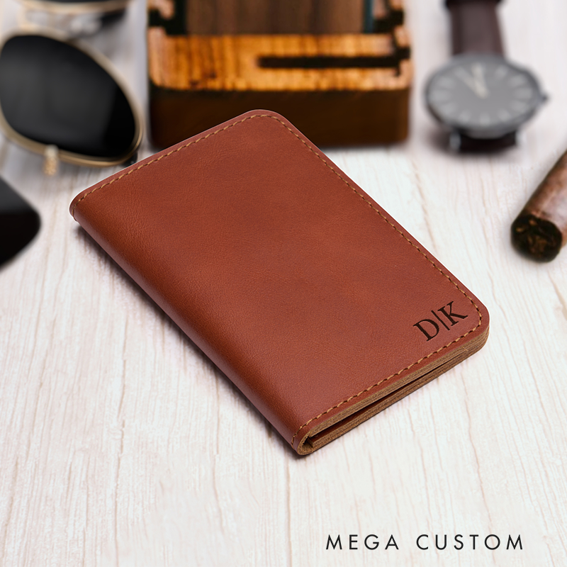 Personalized Leather Wallet Leather Card holder Engraved Mens Wallet Minimalist Wallet Slim Wallet ID Holder Anniversary Gift For Him Birthday Gifts for Boyfriend Dad Husband