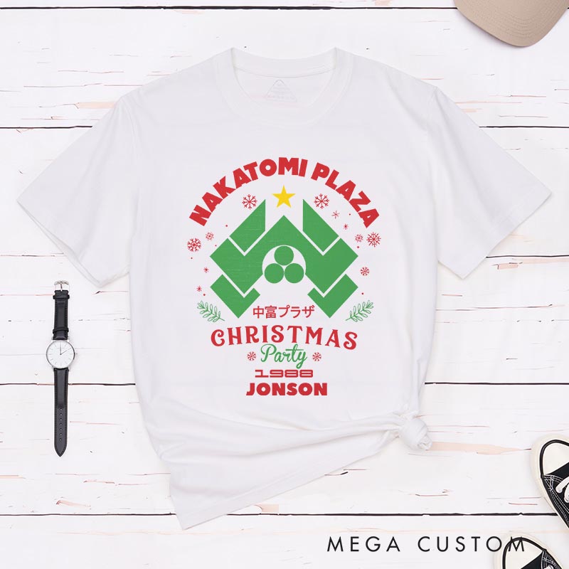 Personalized Nakatomi Plaza Christmas Movie Classic T-Shirts Holiday Geek Tshirt Christmas Gift