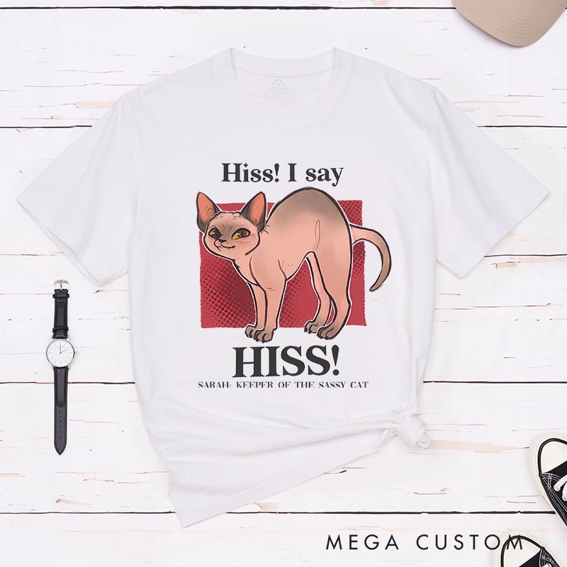 Personalized I said Hiss Game Classic T-Shirts CRPG Video Game Tshirt Fantasy Game Shirt Animal Lover Cat Mom Cat Dad